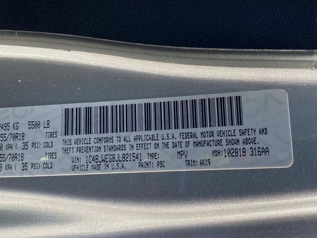 Certified Used 2018 Billet Silver Metallic Jeep Unlimited Altitude image 19