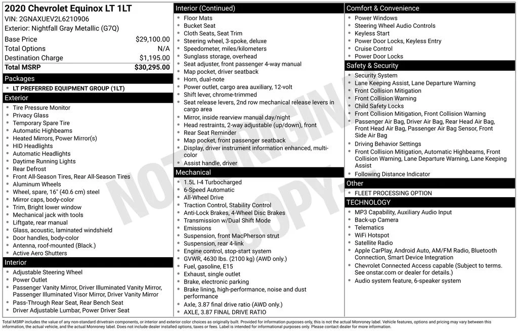 Used 2020 Gray Chevrolet LT image 3