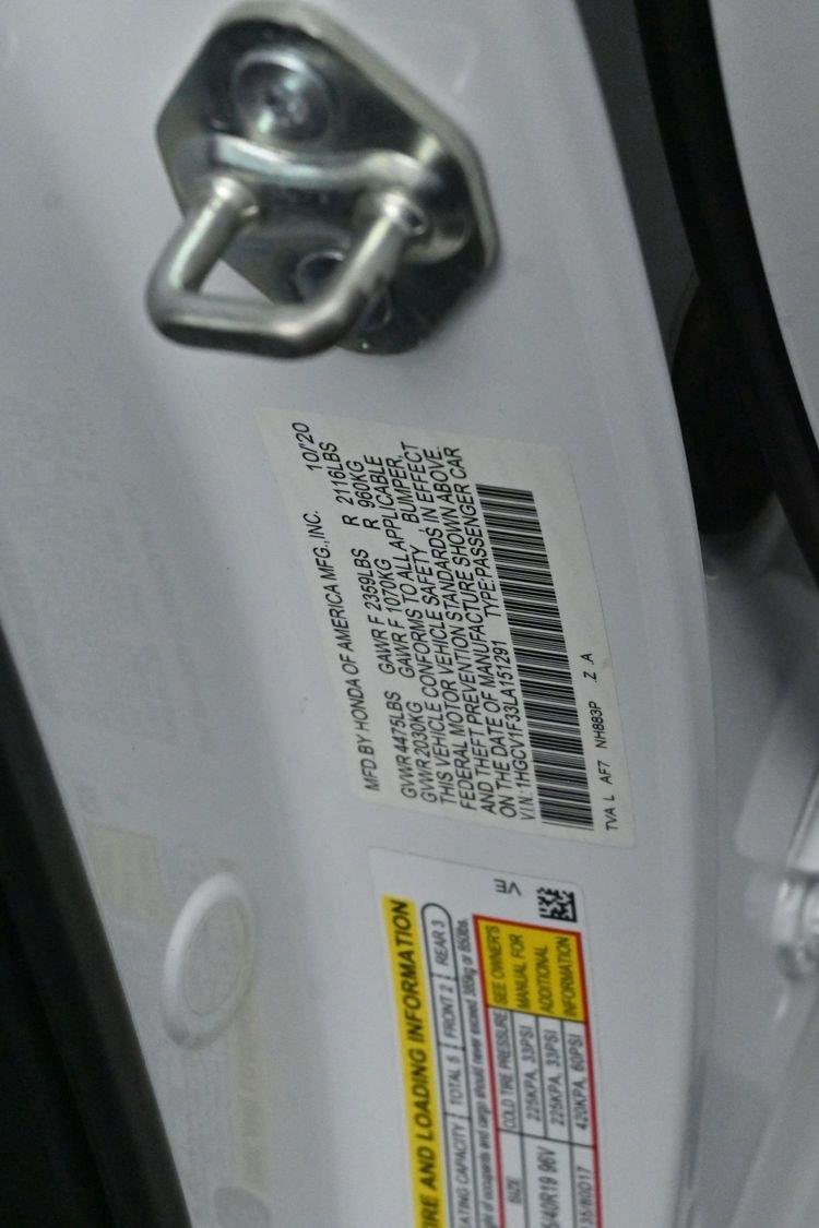 Used 2020 Platinum White Pearl Honda Sport image 33
