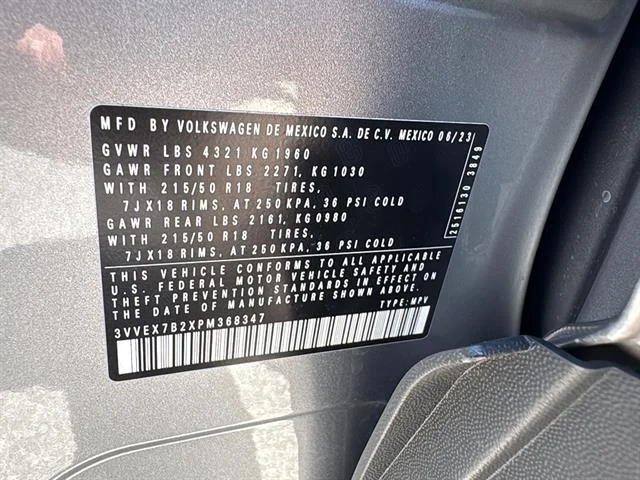 Certified Used 2023 SILVER Volkswagen 1.5T SE image 33