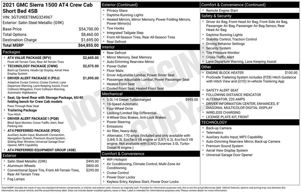 Used 2021 Gray GMC AT4 image 39
