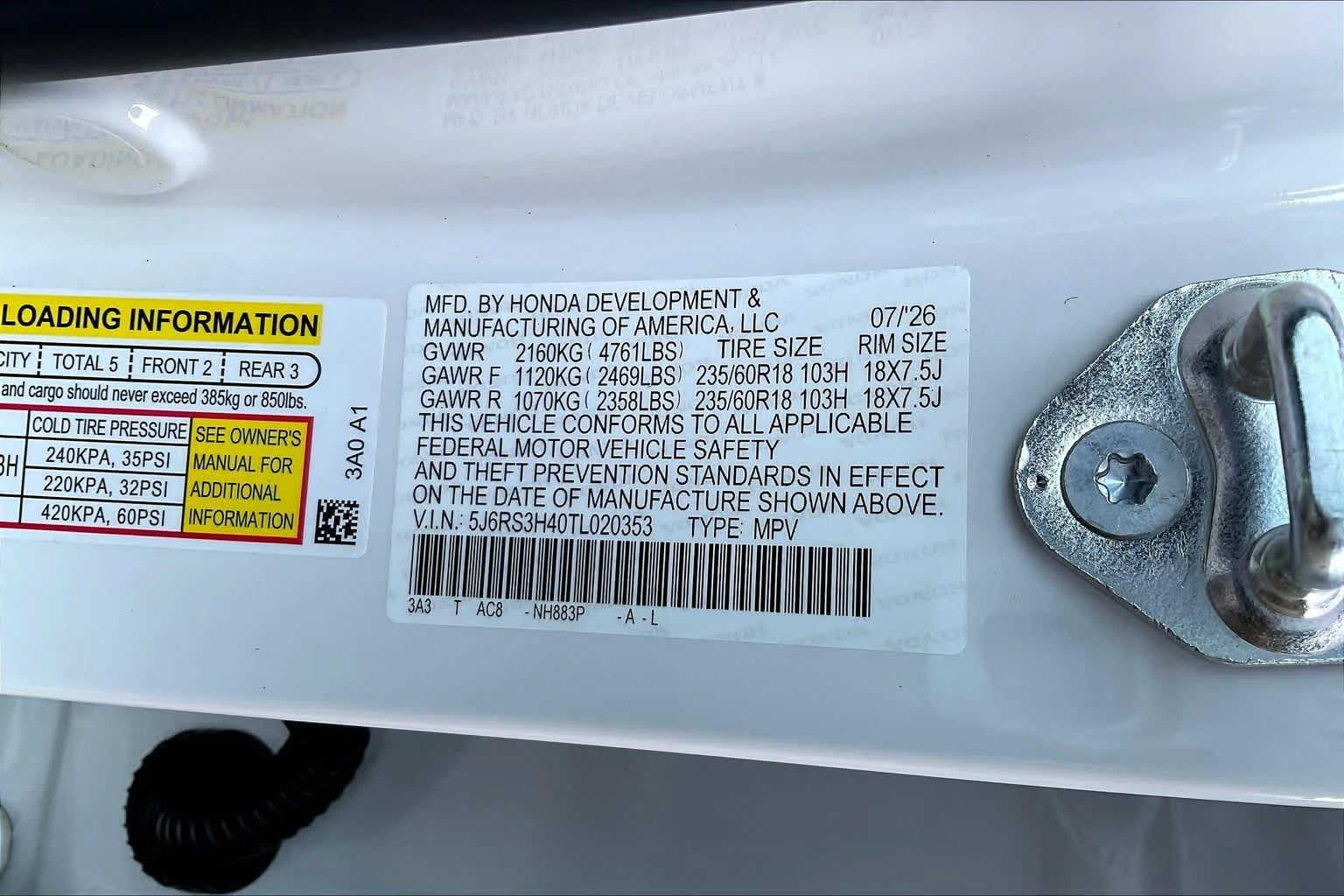 New 2026 Platinum White Pearl Honda EX image 17