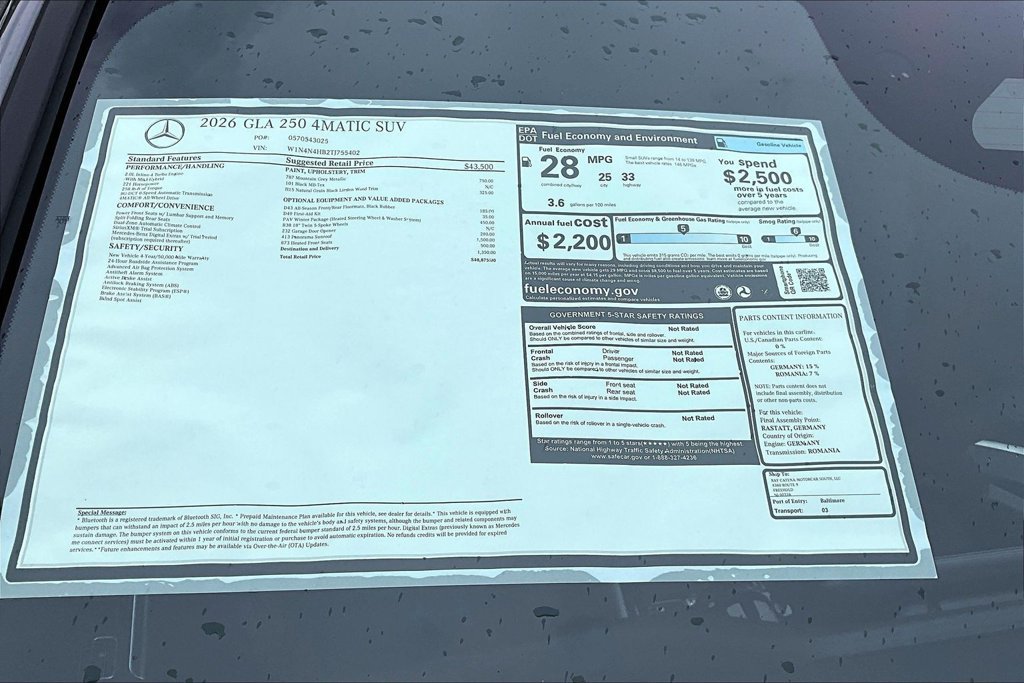 New 2026 Mountain Grey Metallic Mercedes-Benz GLA 250 image 14