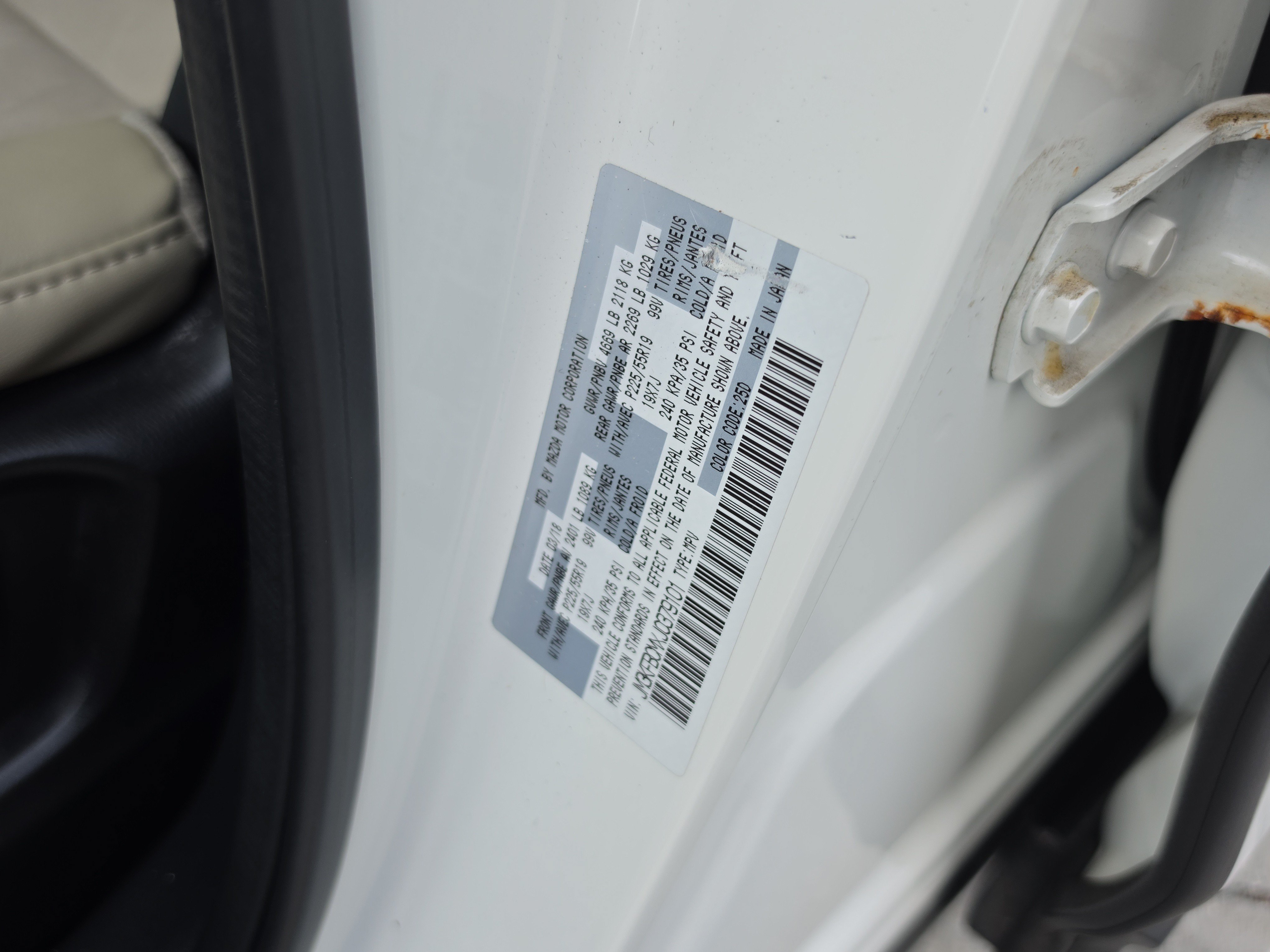 Used 2018 Snowflake White Pearl Mica Mazda Touring image 34