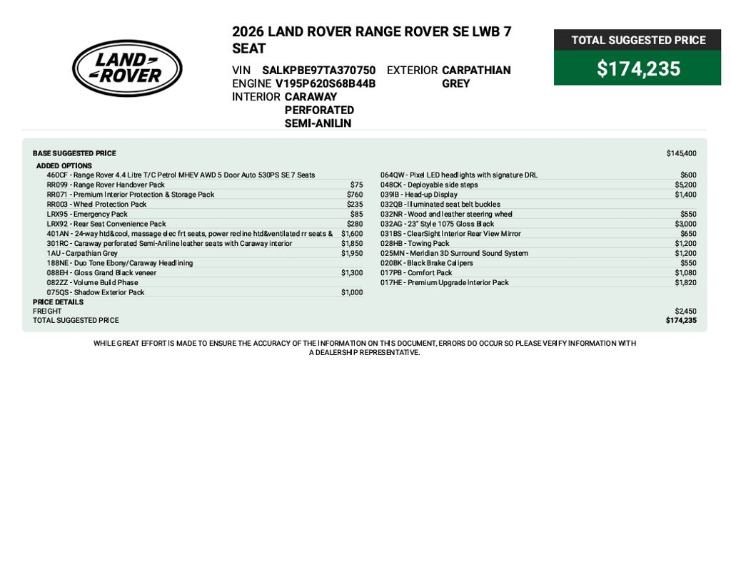 2026 Land Rover Range Rover