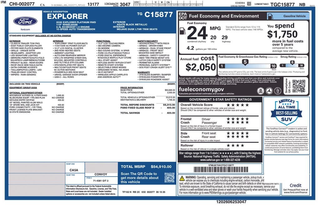 New 2026 Agate Black Metallic Ford Platinum image 2