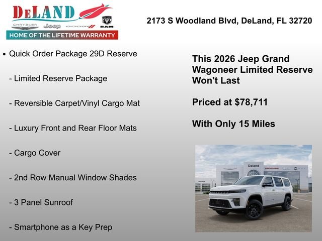 New 2026 Bright White Clear-Coat Exterior Paint Jeep Limited Reserve image 6