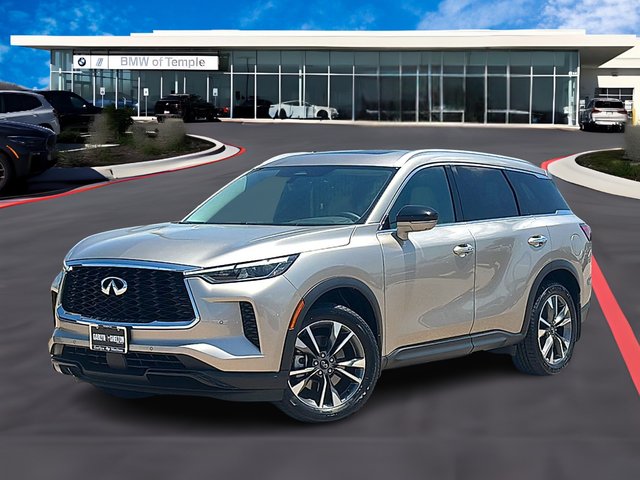 Pre-Owned 2023 INFINITI QX60 VQ 3.5L V-6 direct injection, DOHC, VVEL variable valve control, premium gasoline, engine with 295HP FWD LUXE