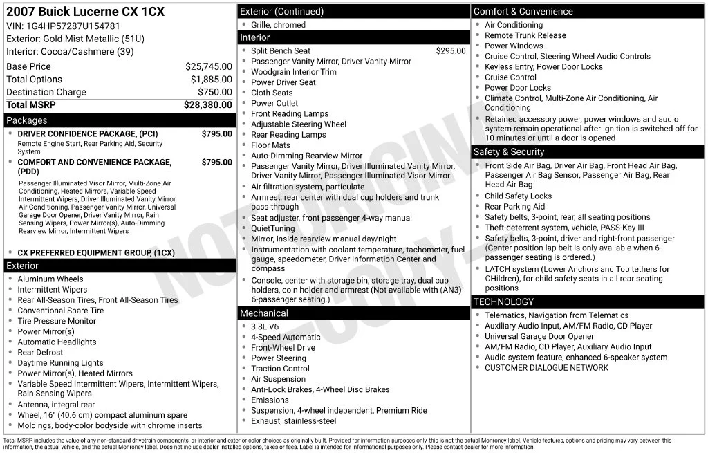 Used 2007 Gold Buick CX image 2