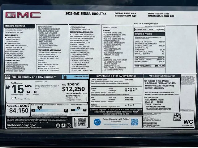 New 2026 Summit White GMC AT4X image 21