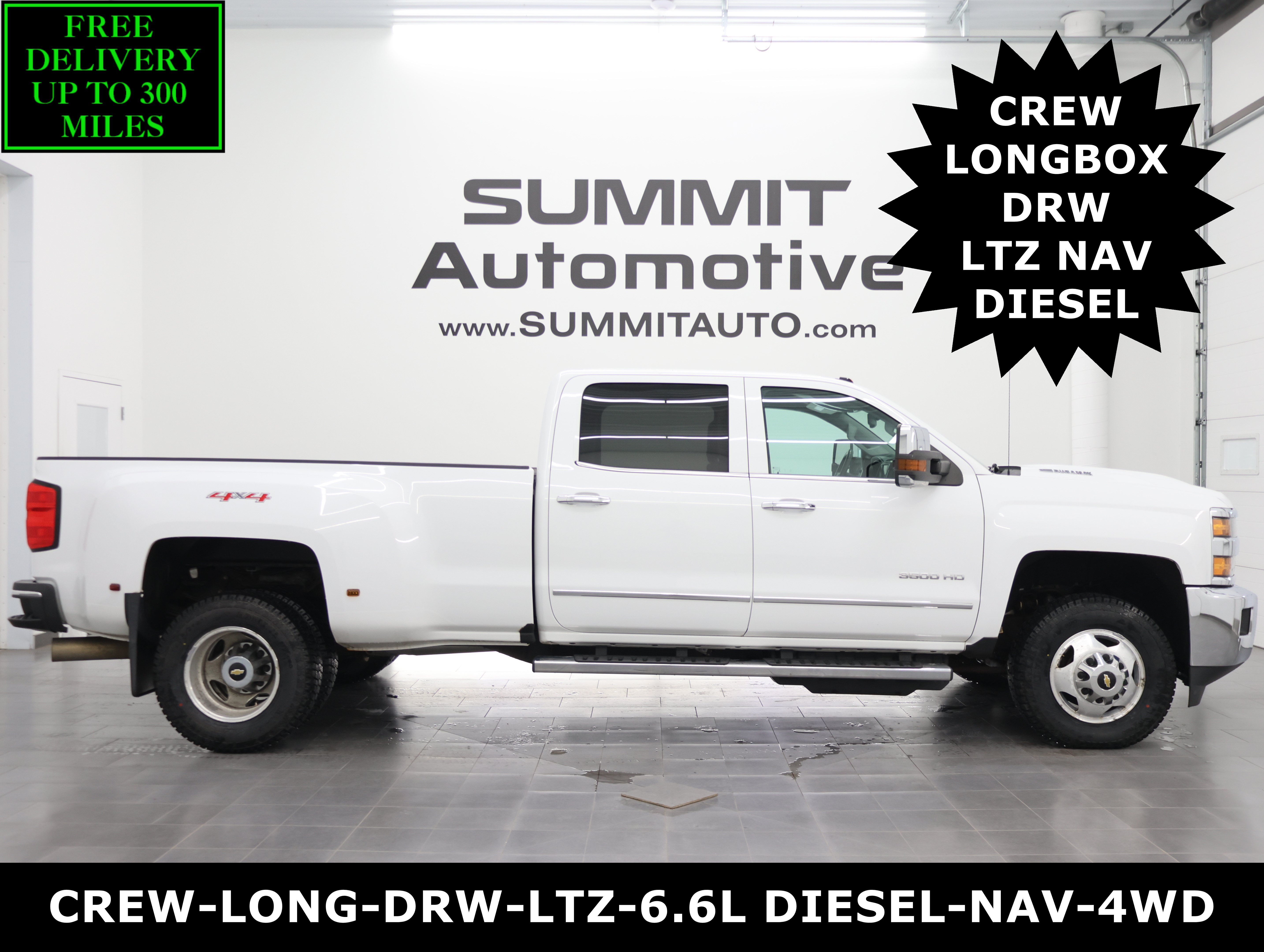 Used 2017 Summit White Chevrolet 4x4 Crew Cab LTZ DRW: CREW-LONG-DRW-LTZ-6.6L DIESEL-4WD-NAV image 1