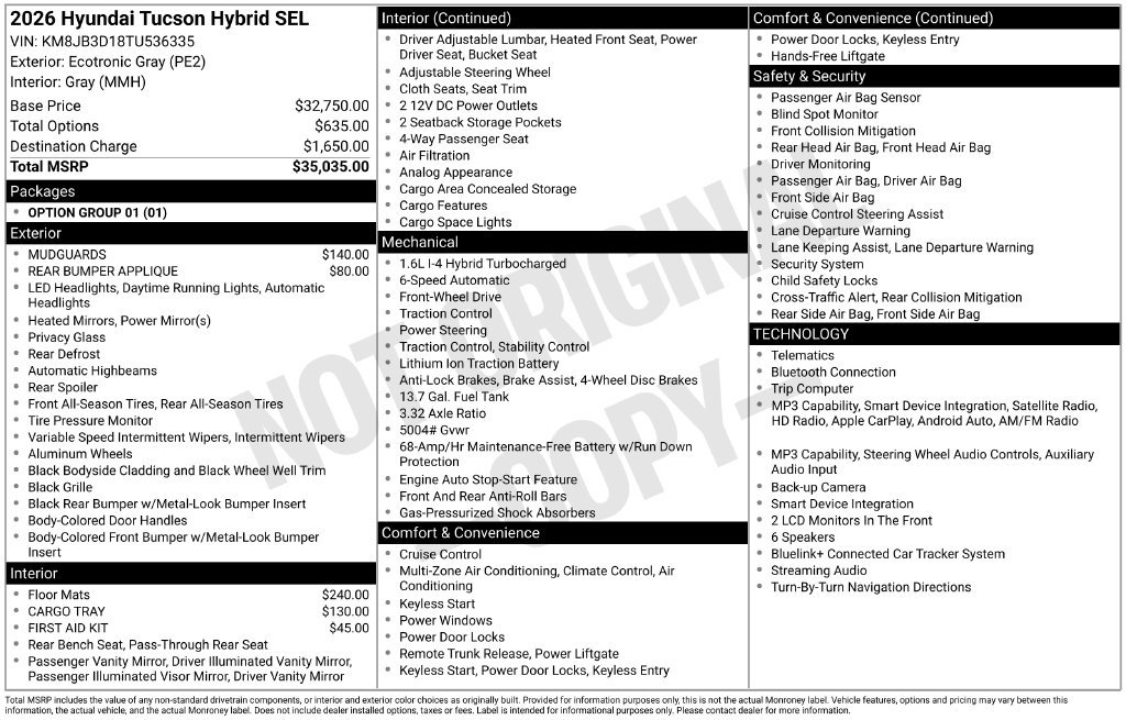 New 2026 Gray Hyundai SEL image 5