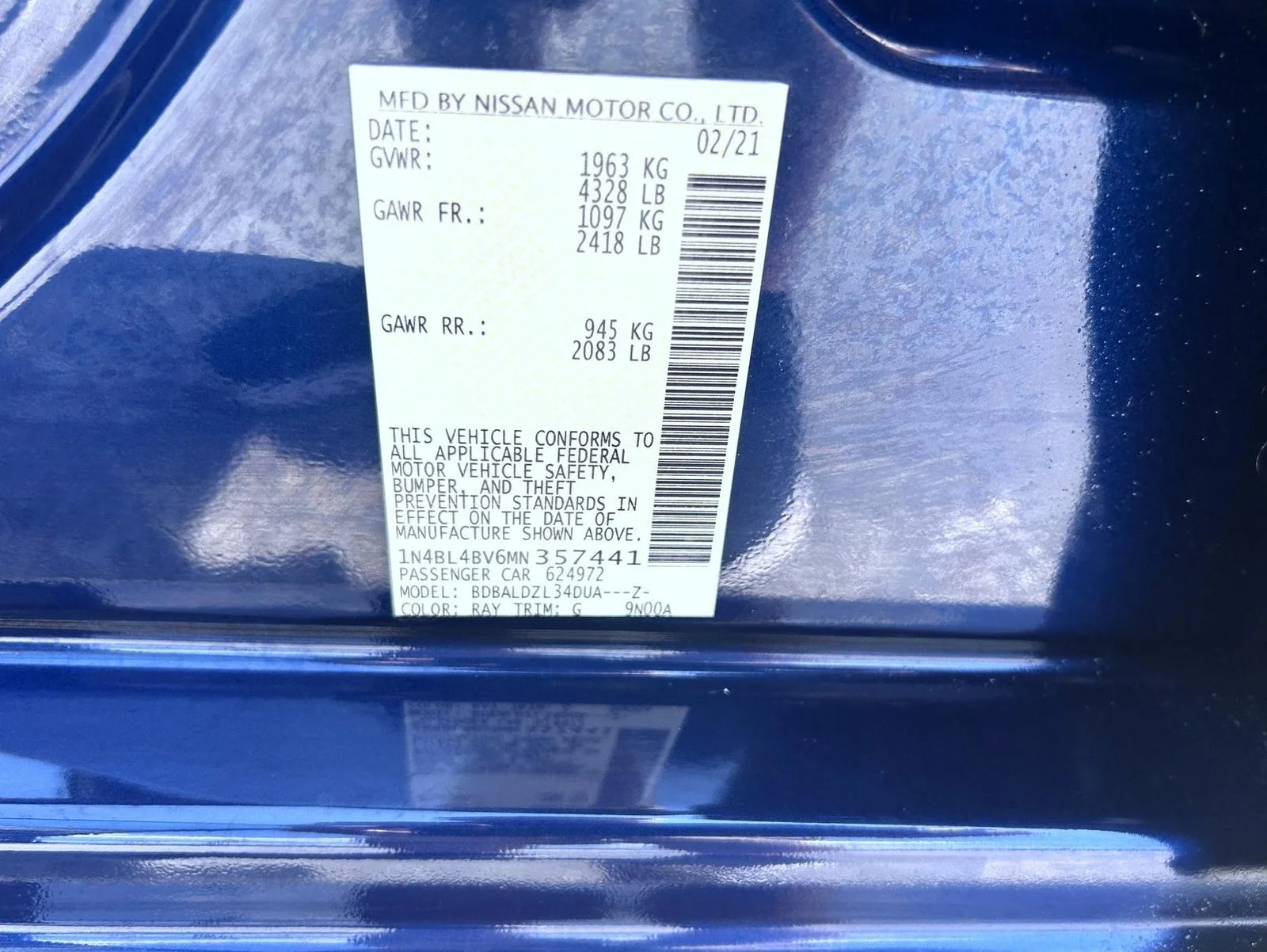 Certified Used 2021 Blue Nissan 2.5 S image 26