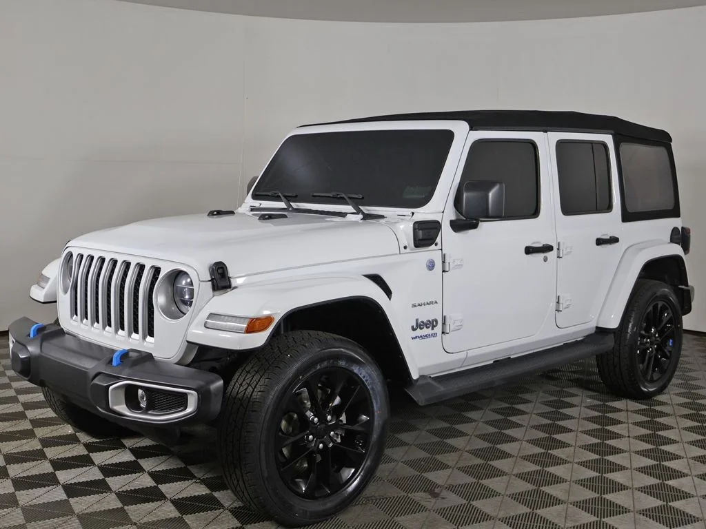 Used 2022 Bright White Clearcoat Jeep Unlimited Sahara 4xe image 5
