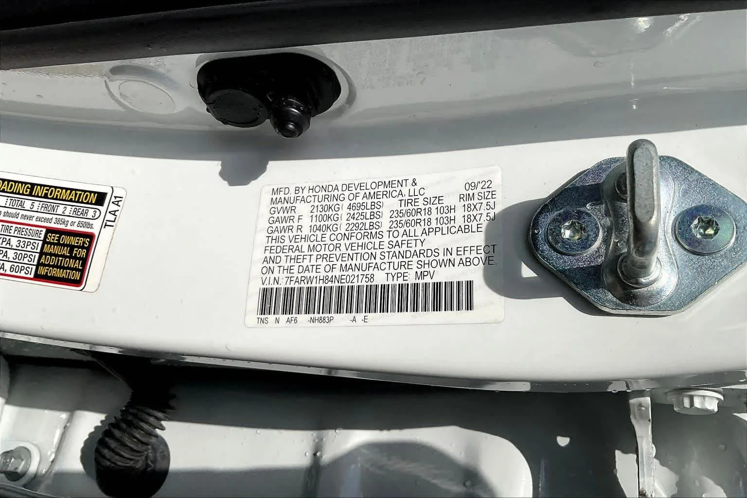 Used 2022 Platinum White Pearl Honda EX-L image 34