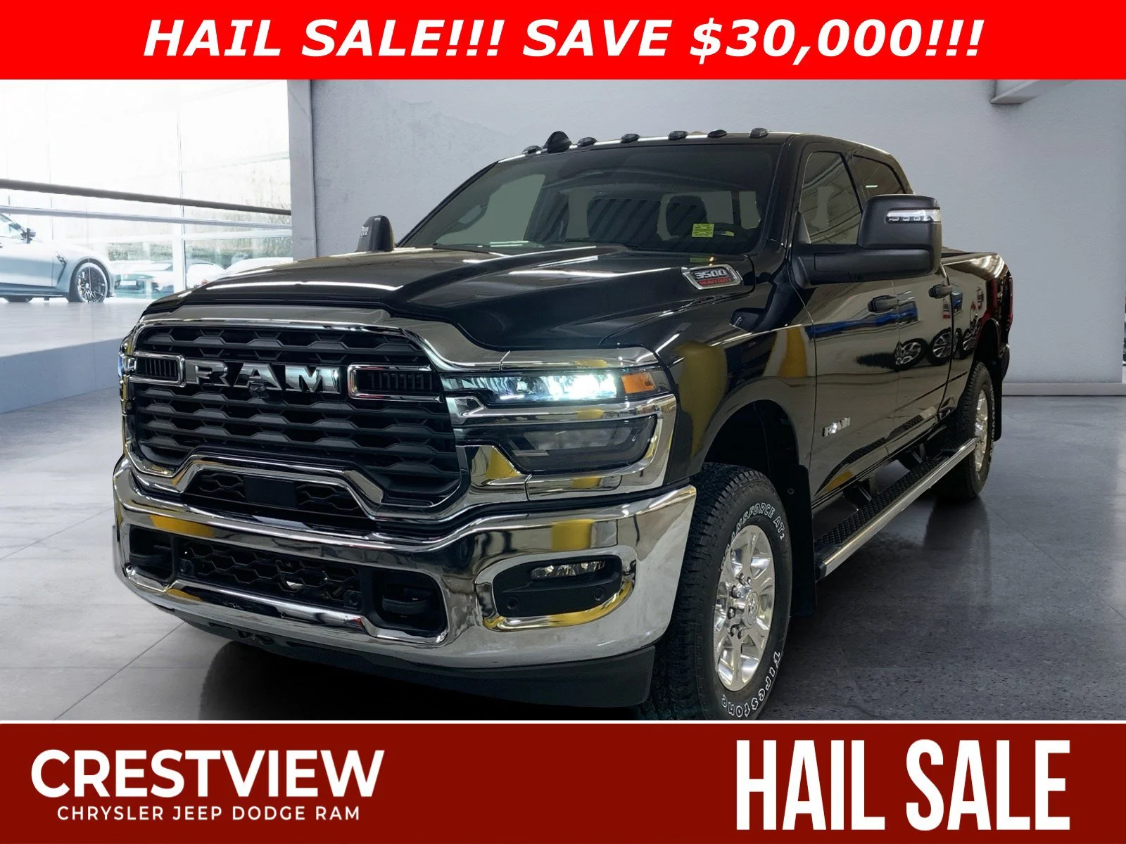 New 2026 Diamond Black Crystal Pearl Ram Big Horn image 1