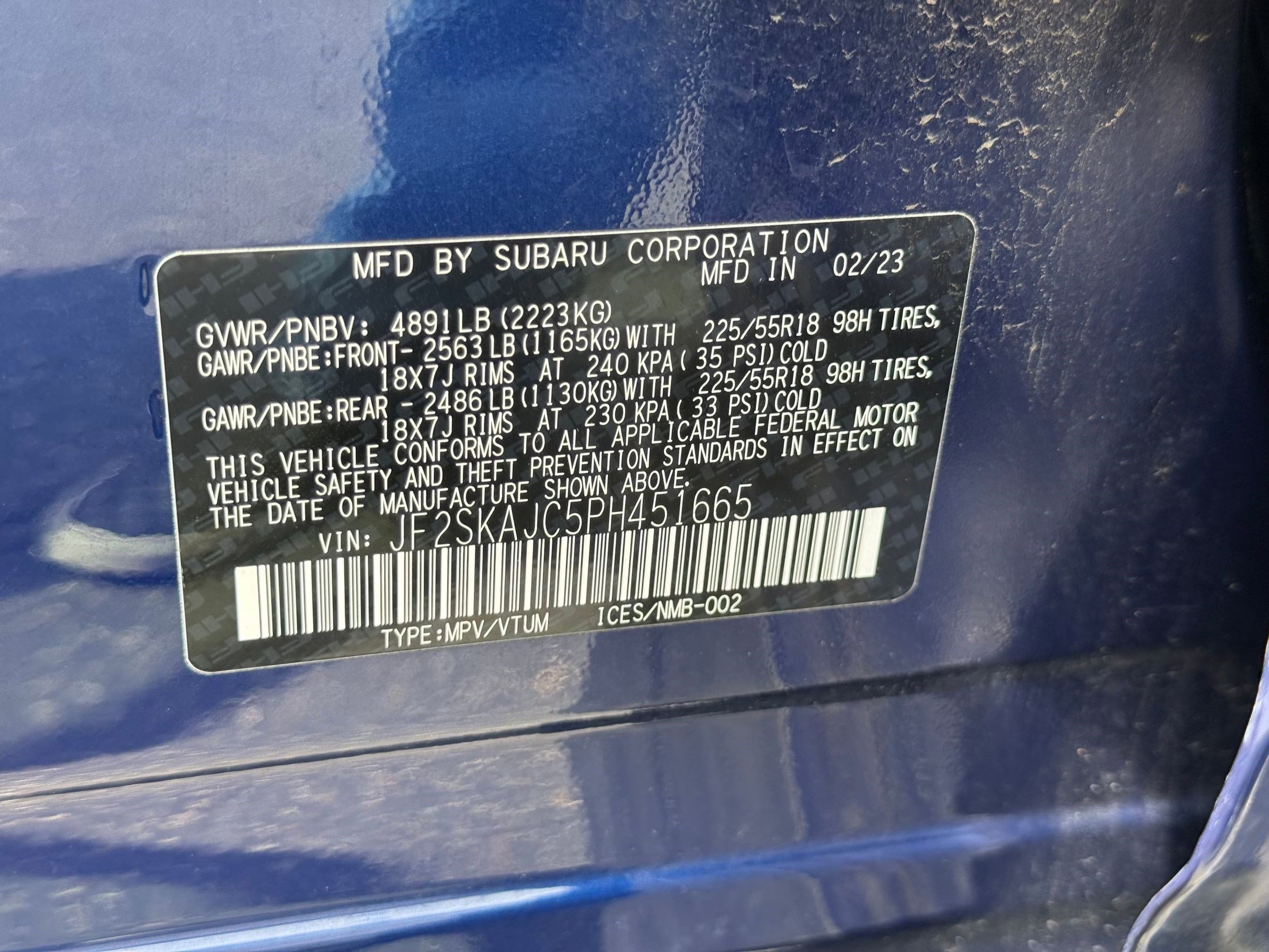 Used 2023 Sapphire Blue Pearl Subaru Sport image 32