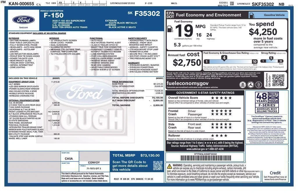 New 2025 Agate Black Metallic Ford XLT image 9