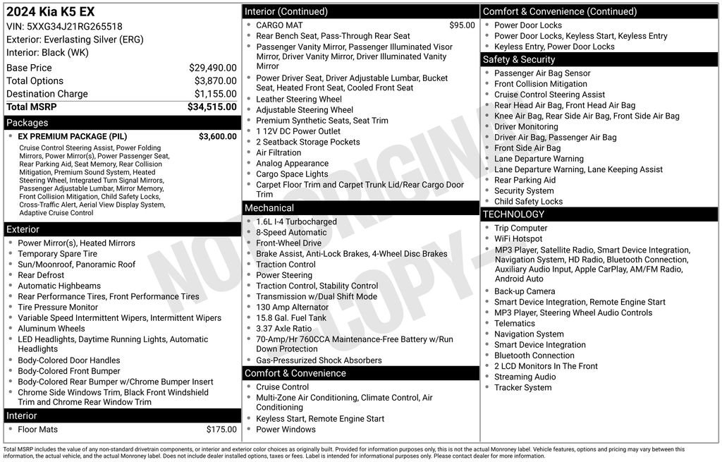 Certified Used 2024 Silver Kia EX image 20