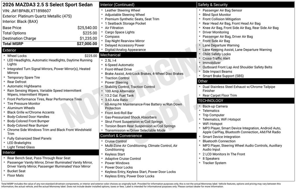 New 2026 Quartz Metallic Mazda 2.5 S Select Sport image 3