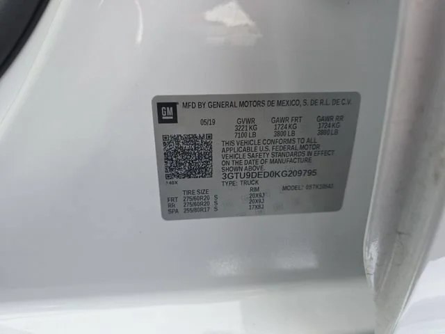 Used 2019 WHITE FROST TRICOAT GMC SLT image 36