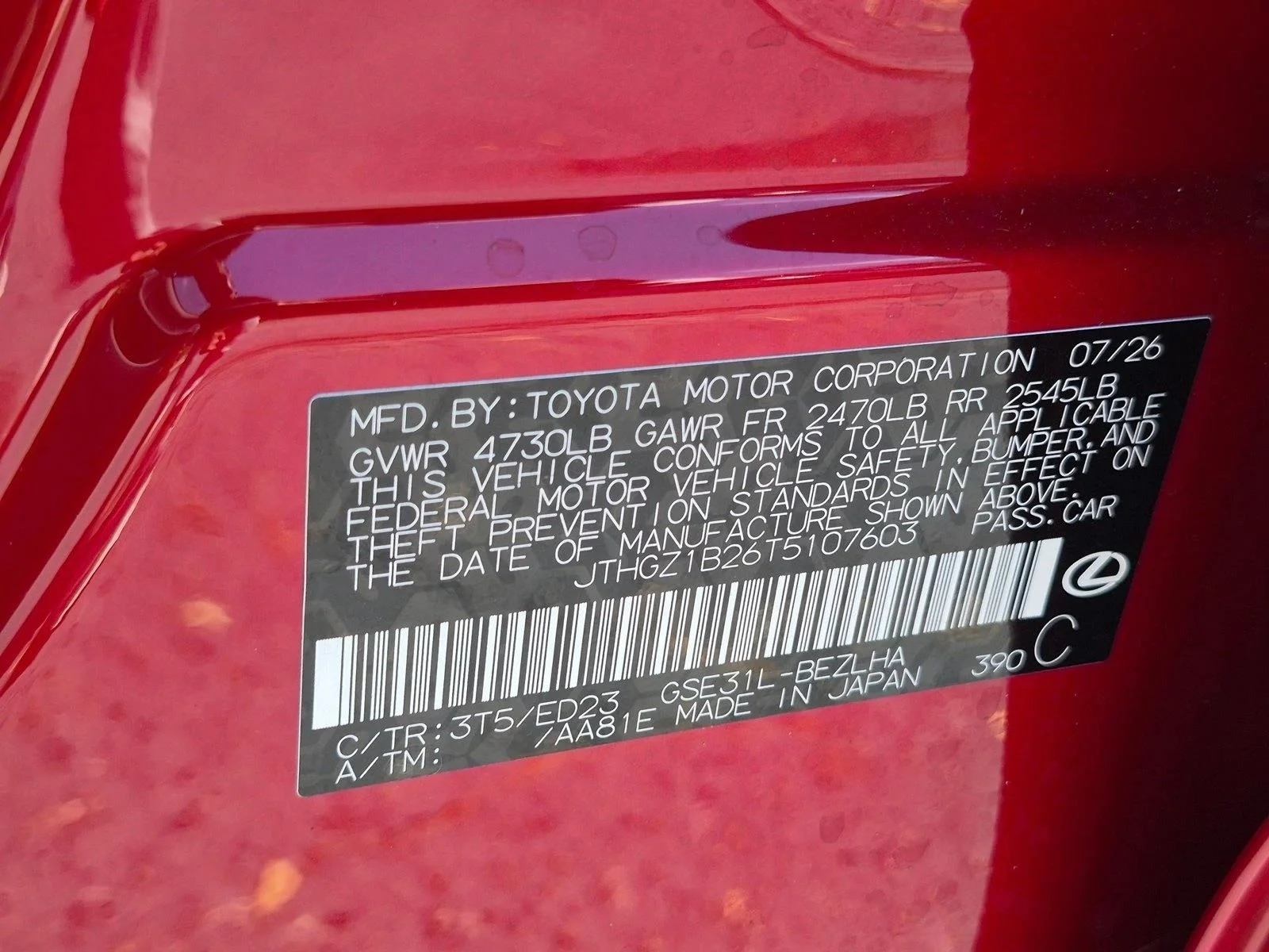 New 2026 Infrared Lexus  350 F SPORT image 17