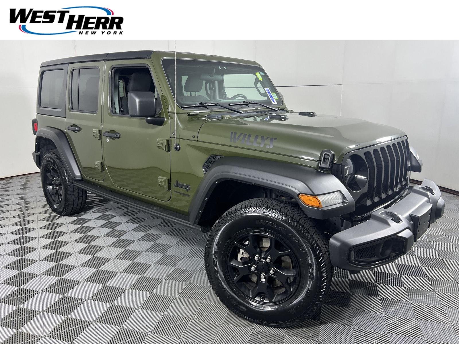 Used 2022 Sarge Green Clearcoat Jeep Unlimited Willys image 1