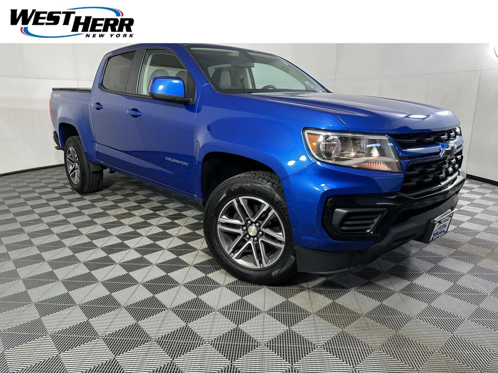 Used 2021 Bright Blue Metallic Chevrolet 4WD Work Truck image 1