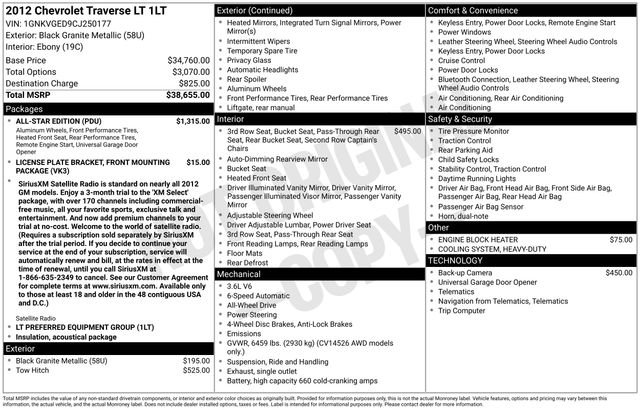 Used 2012 Black Chevrolet LT image 8