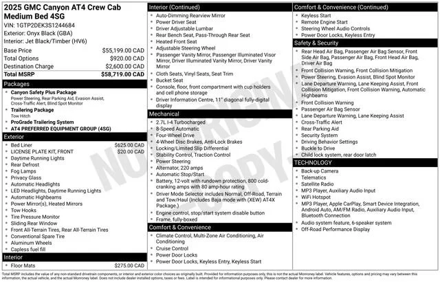 Used 2025 Onyx Black GMC AT4 image 1