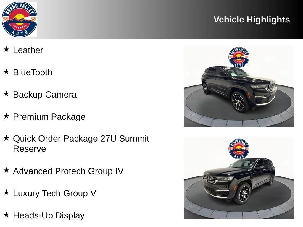 Used 2024 Diamond Black Crystal Pearlcoat Jeep Summit Reserve image 2