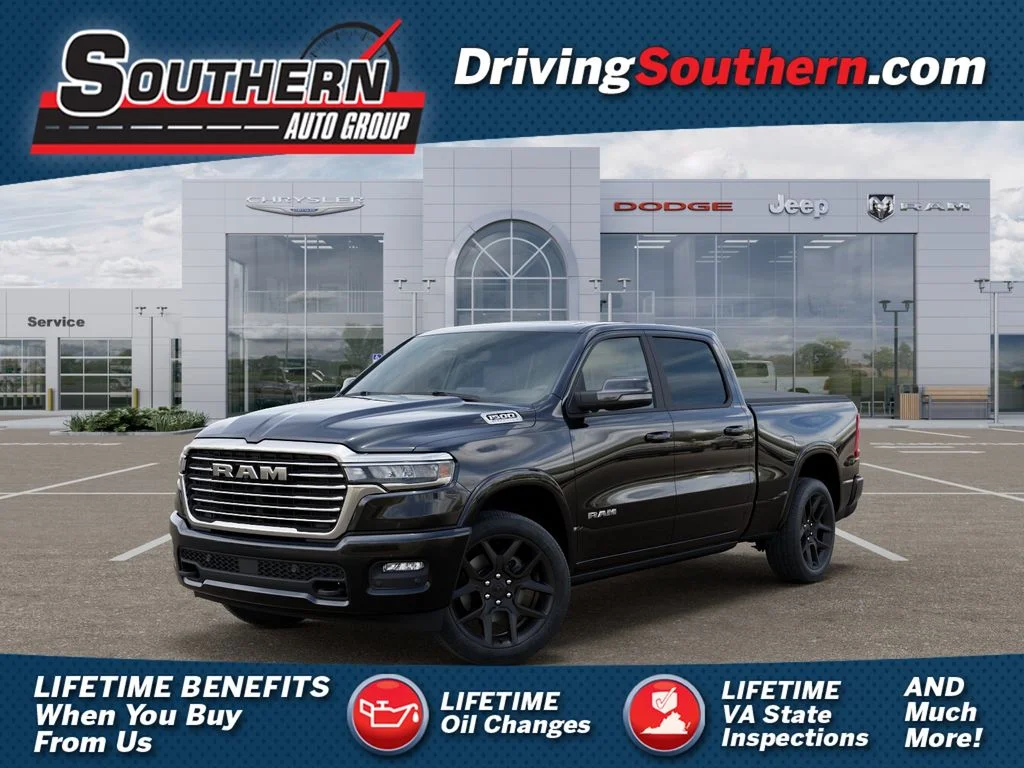New 2026 Diamond Black Crystal Pearl-Coat Exterior Paint RAM Laramie image 1