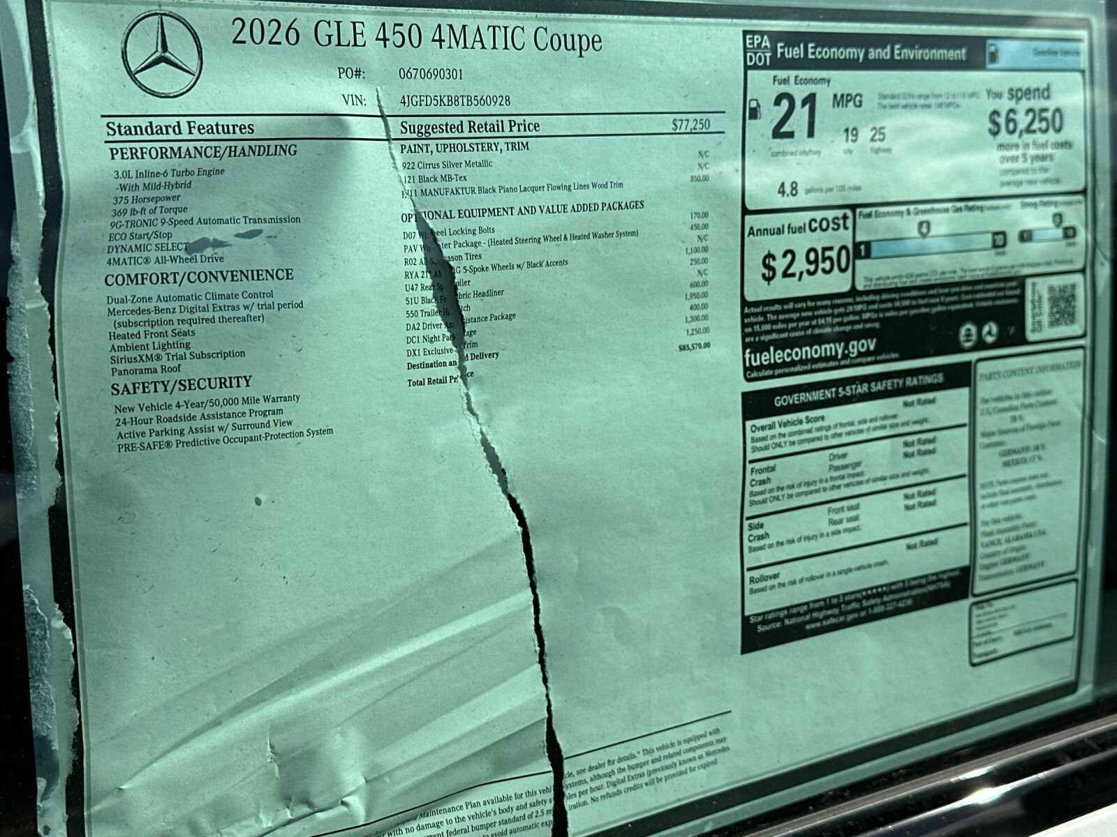 New 2026 Cirrus Silver Metallic Mercedes-Benz GLE 450 Coupe 4D Coupe 4MATIC® image 28