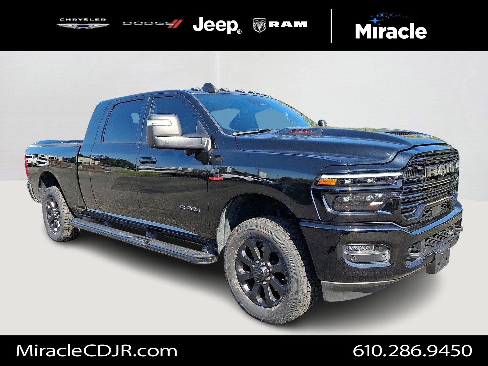 Used 2025 Diamond Black Crystal Pearlcoat Ram Laramie image 1
