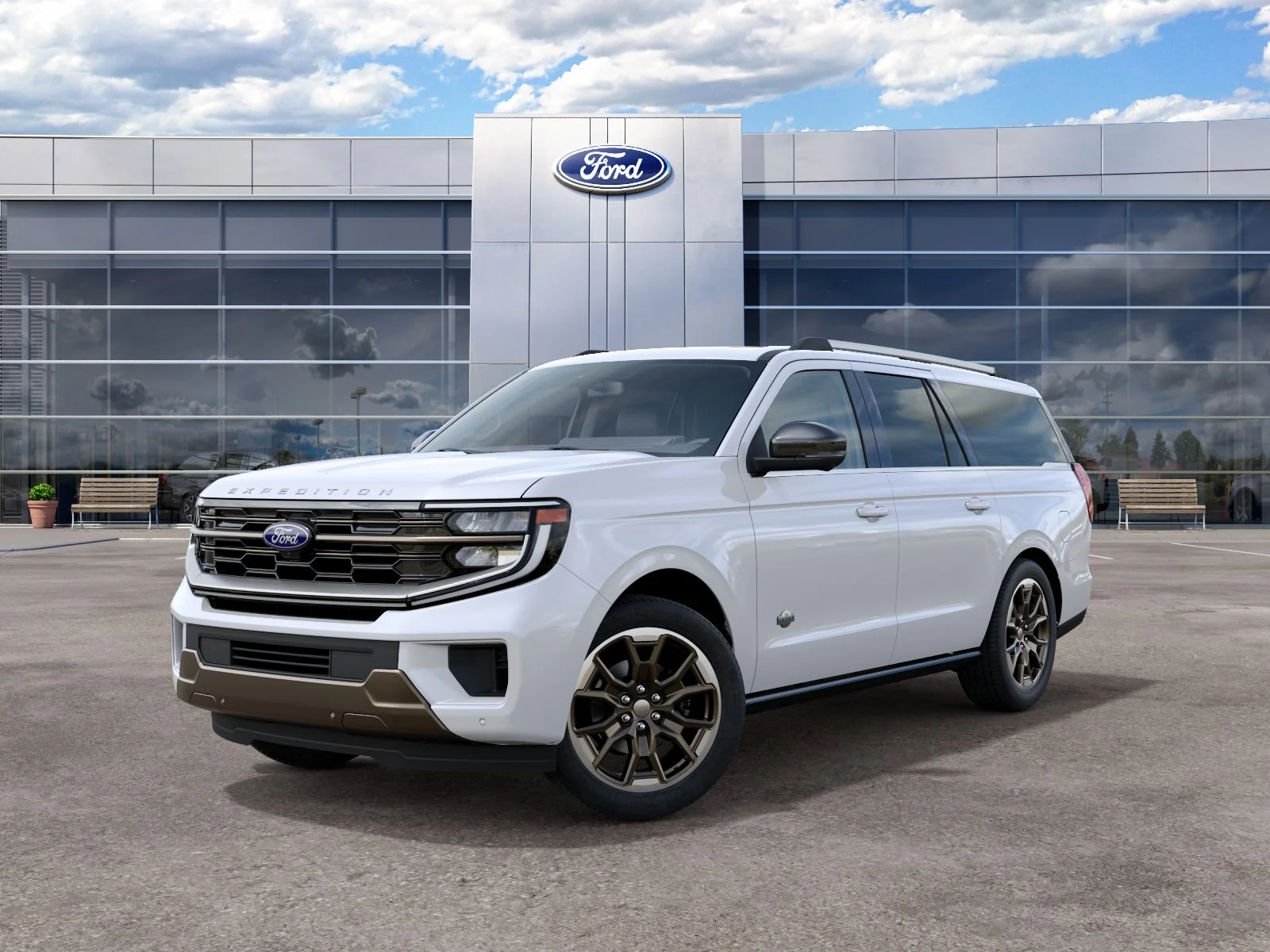 New 2027 Star White Metallic Tri-Coat Ford MAX King Ranch image 2