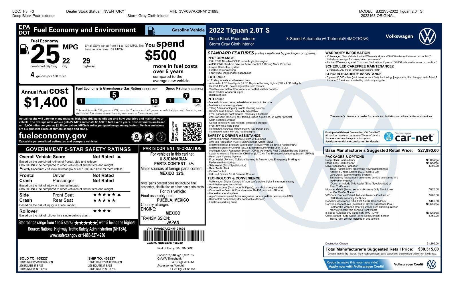 Used 2022 Deep Black Pearl Volkswagen S image 42