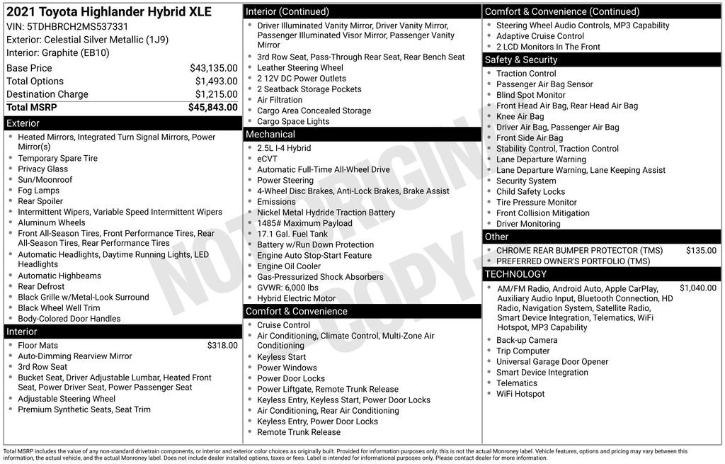 Used 2021 Silver Toyota XLE image 6