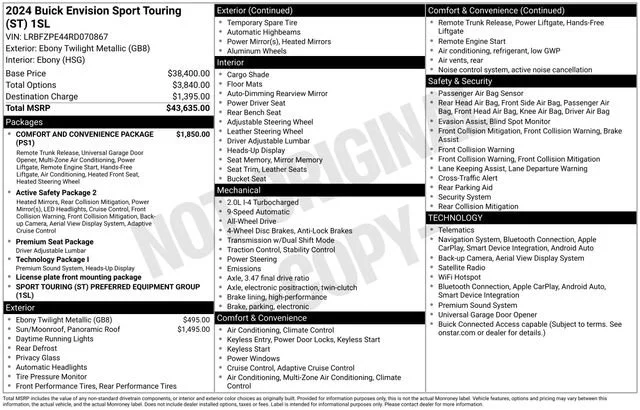 Used 2024 Ebony Twilight Metallic Buick Sport Touring image 5