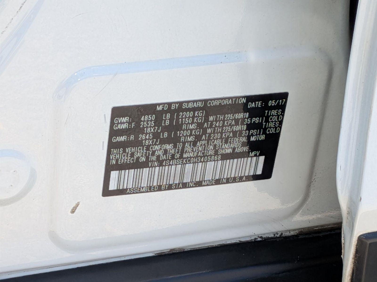 Used 2017 Crystal White Pearl Subaru Limited image 38