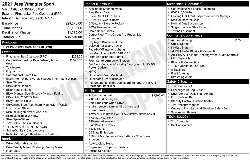 Used 2021 Red Jeep Sport image 2