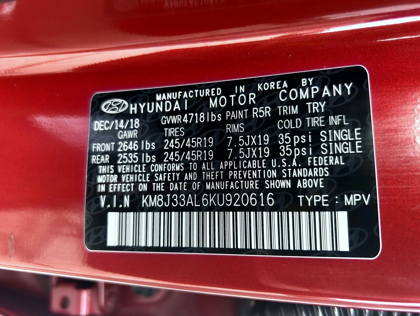 Used 2019 Red Hyundai Night image 25