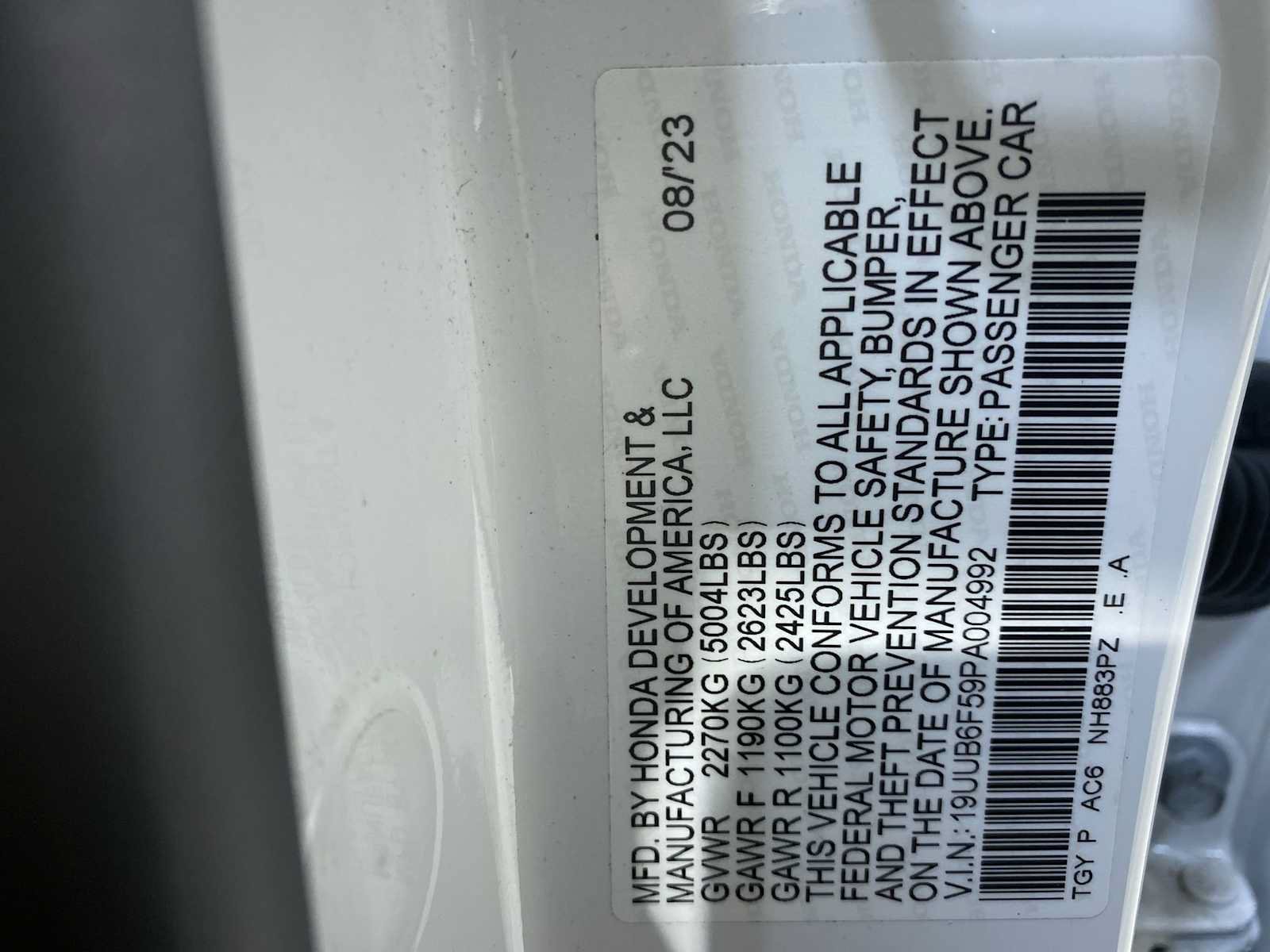 Certified Used 2023 Platinum White Pearl Acura w/A-Spec Package image 48