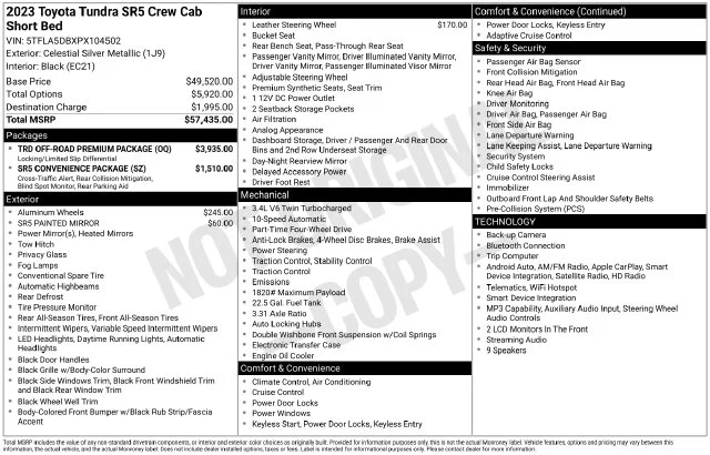 Used 2023 Silver Toyota SR5 image 1