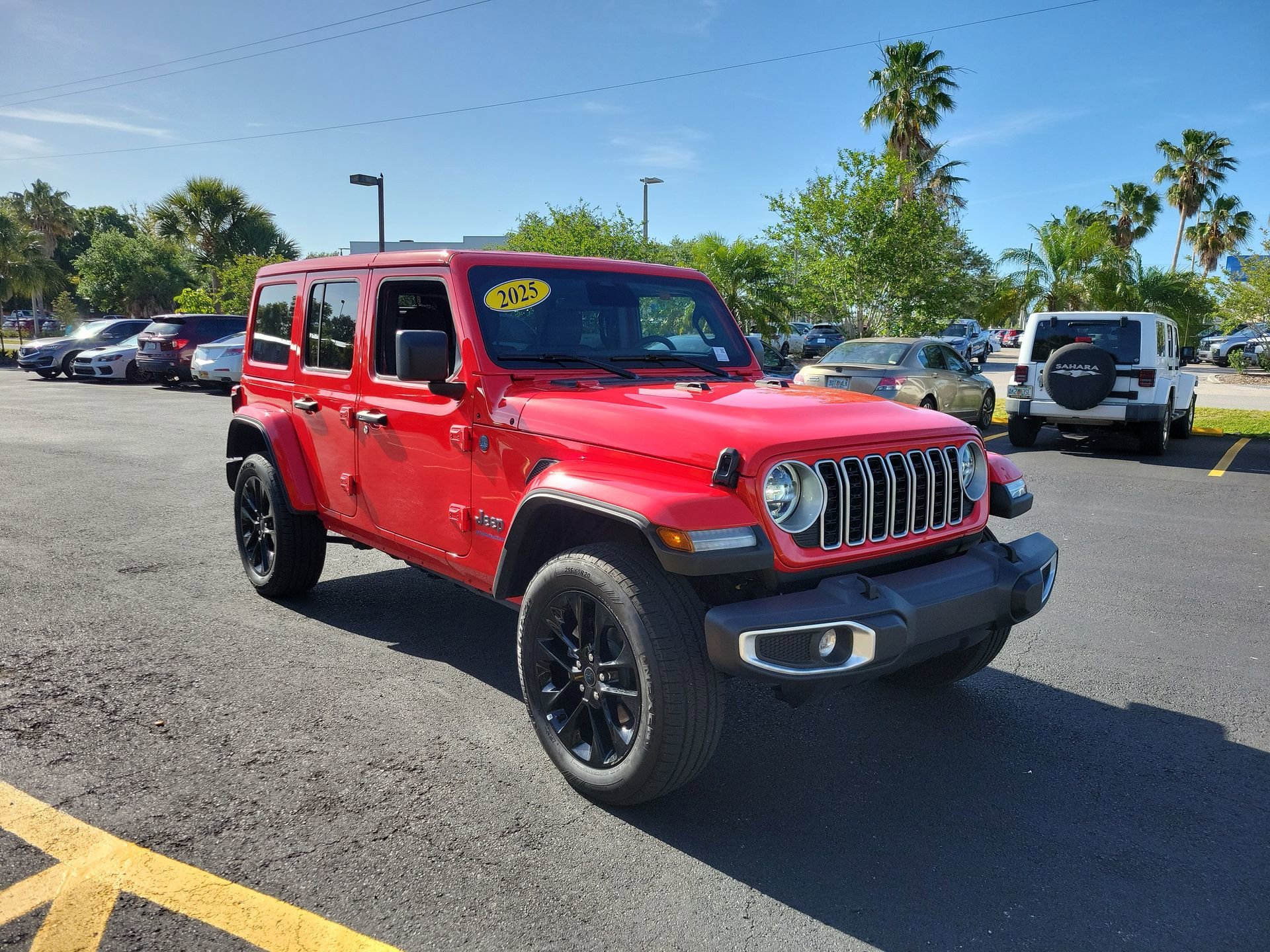 Used 2025 Jeep Wrangler 4xe Sahara 4XE with VIN 1C4RJXP60SW599263 for sale in Sarasota, FL