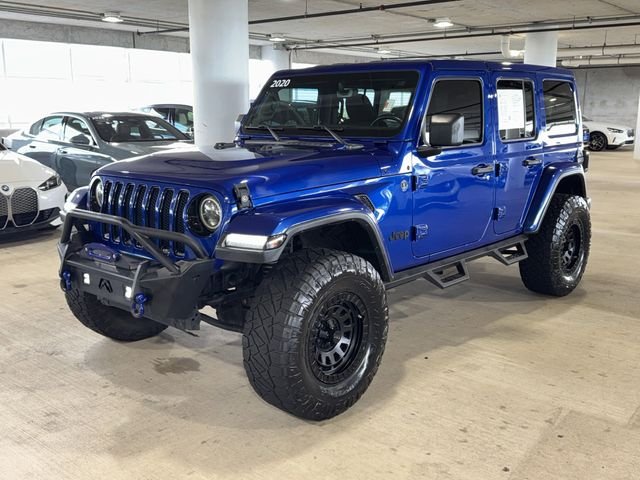 Used 2020 Ocean Blue Metallic Clearcoat Jeep Unlimited Sahara image 4