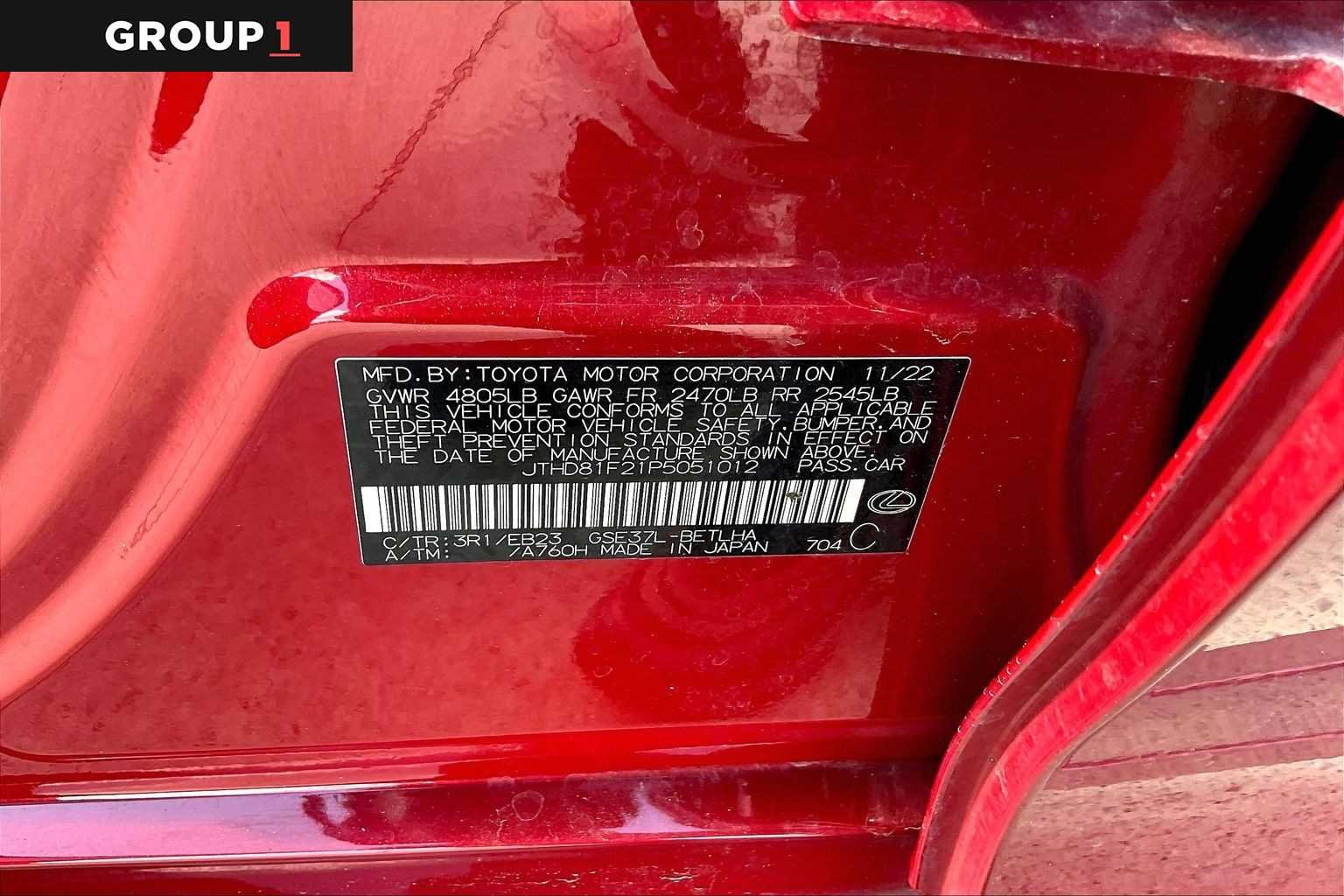 Used 2023 Matador Red Mica Lexus  image 72