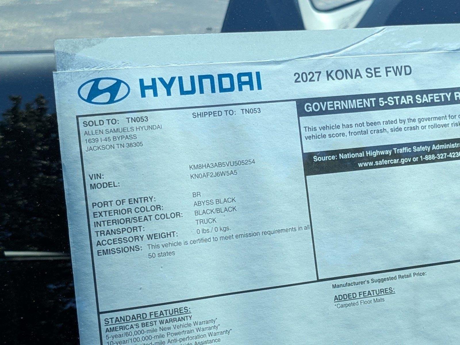 New 2027 Abyss Black Pearl Hyundai SE image 20