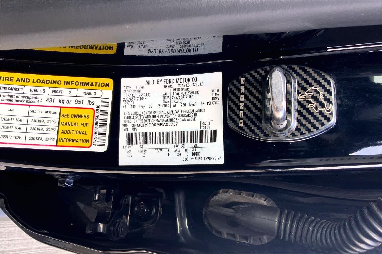 Used 2021 Shadow Black Ford Badlands image 31