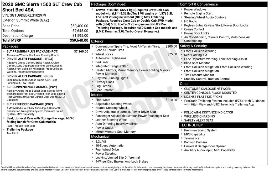 Used 2020 White GMC SLT image 8