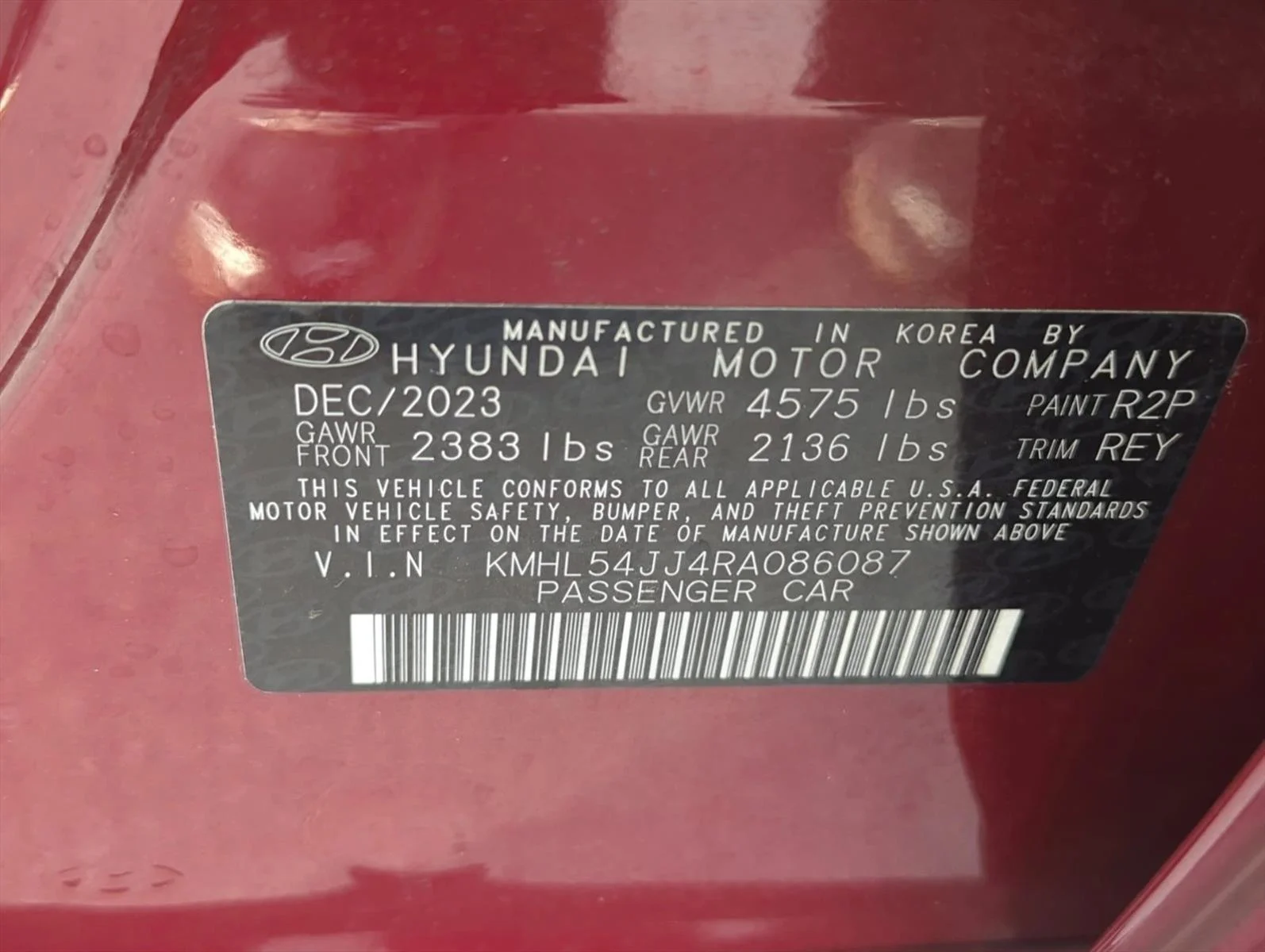 Used 2024 Ultimate Red Hyundai Limited image 28